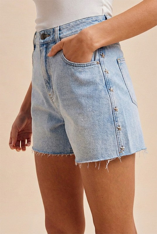 Star Studded  Denim Shorts