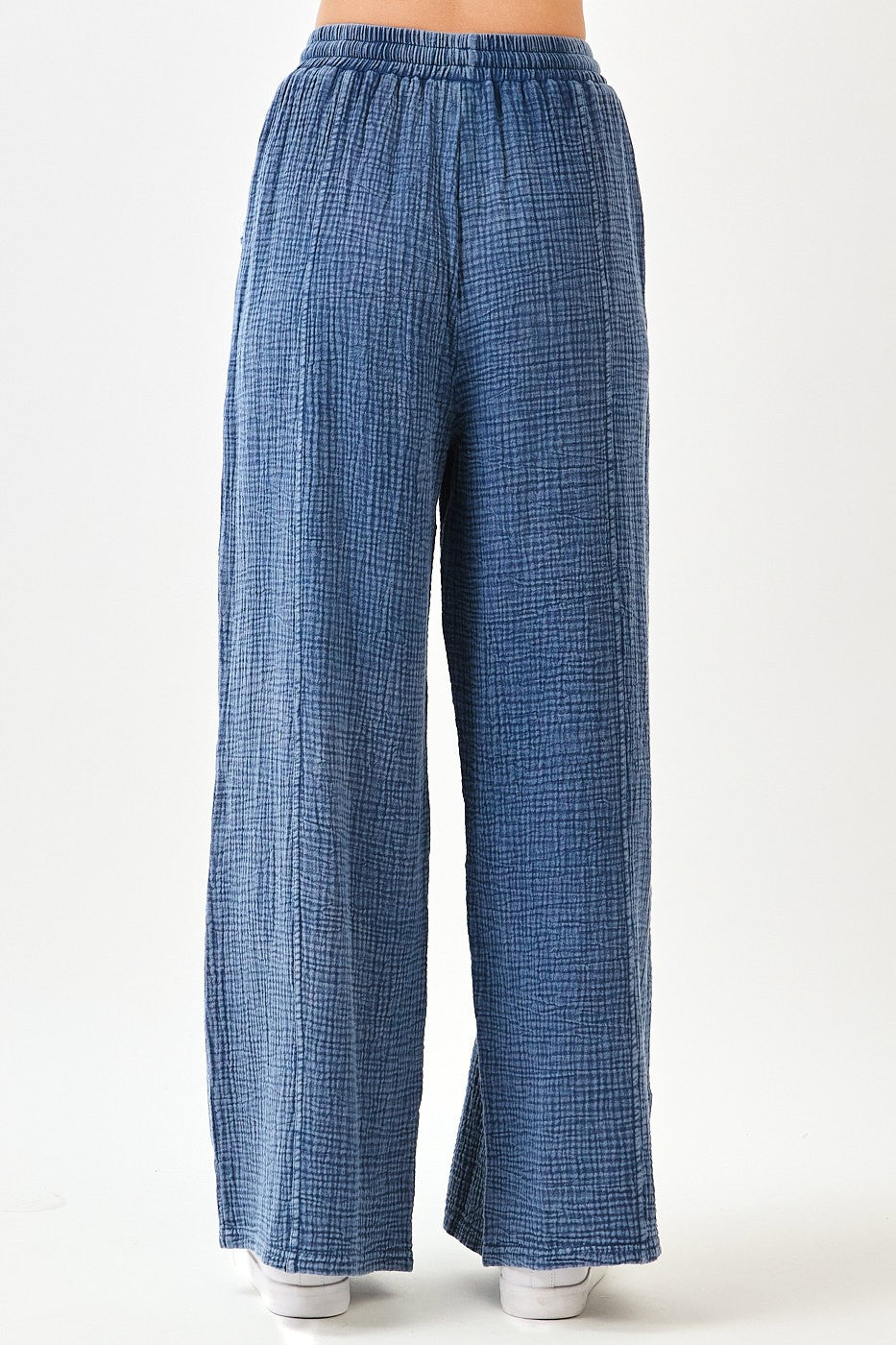 Navy Gauze Cotton Pants