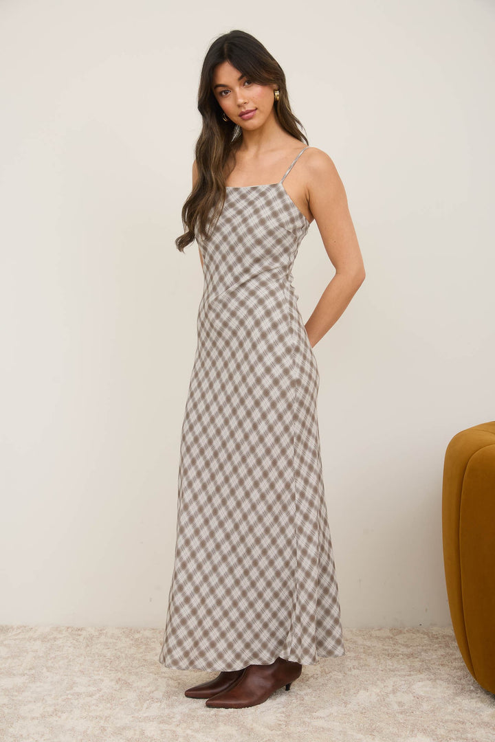 Gingham Slip Maxi Dress